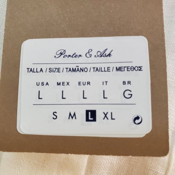 NWT PORTER & ASH SZ L Men's 100% Linen White Short Sleeve Button Down Shirt - Picture 10 of 13